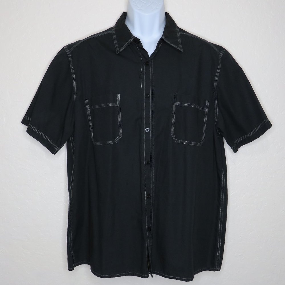 Metro Concepts* Men's‎ Short Sleeve Button Down Straight Hem Pocket Shirt~ XL
